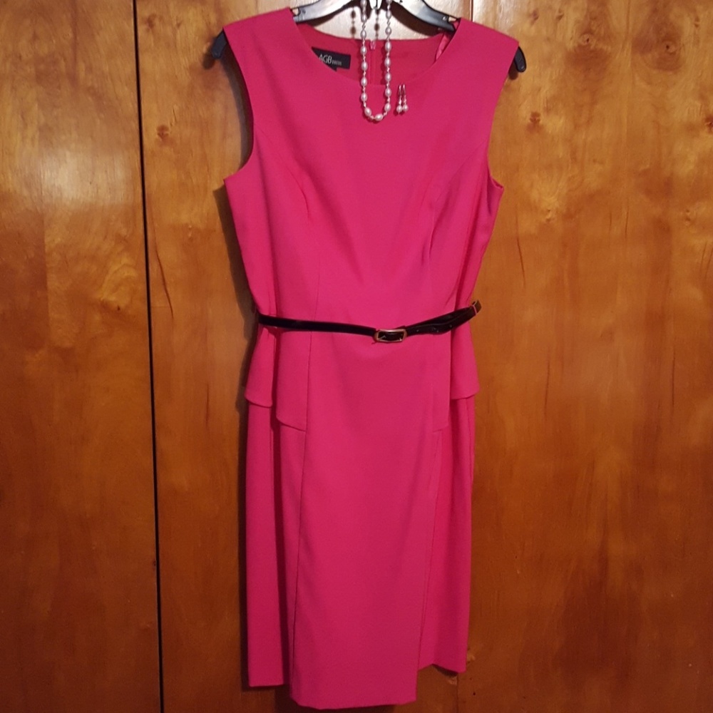 Hot pink peplum dress